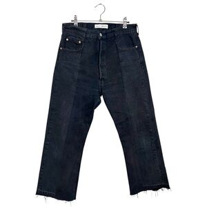 ELV Denim Black Straight Leg Miss Match Patchwork Jeans
